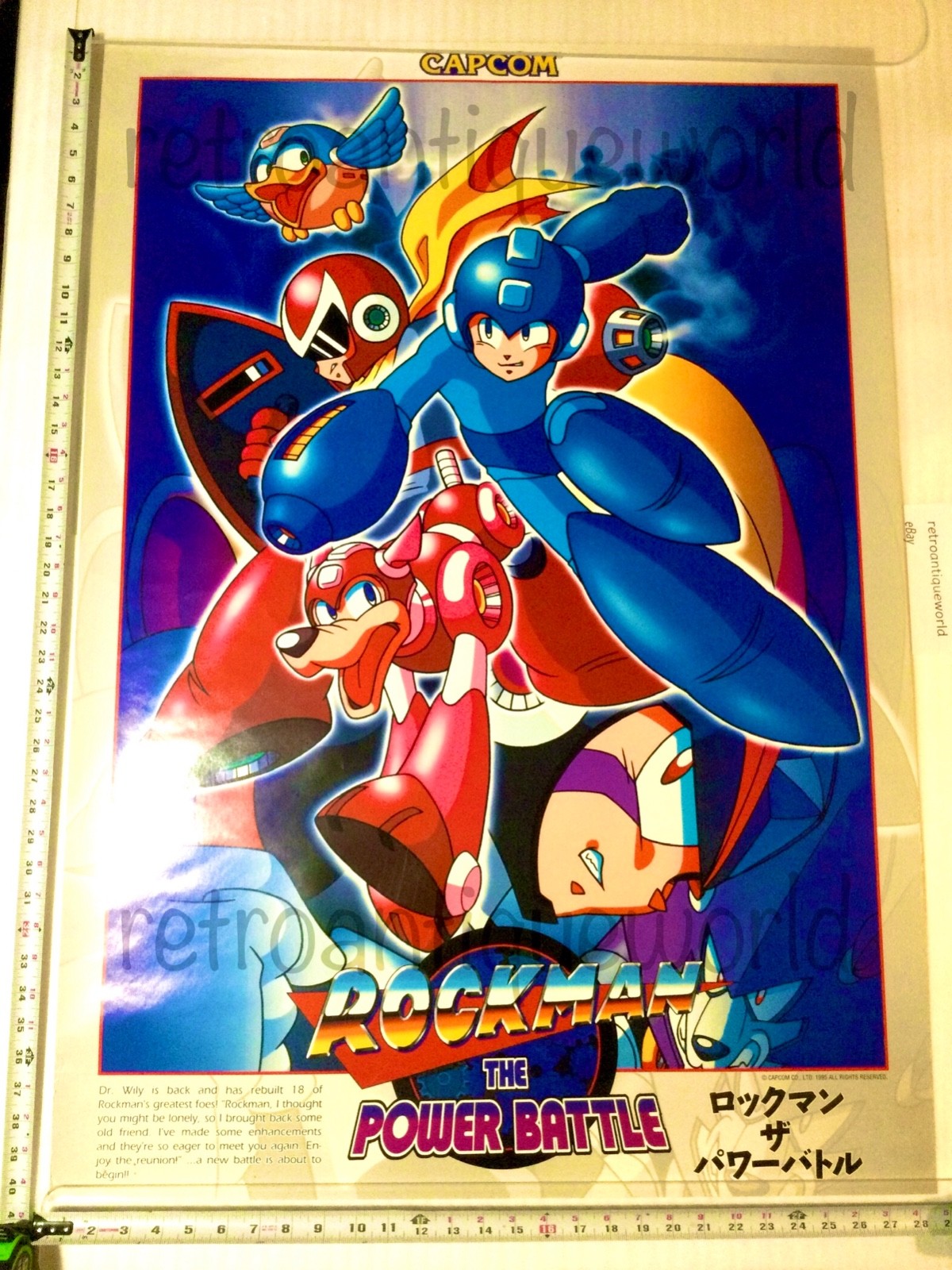MEGA MAN The Power Battles Arcade Promo Poster Display ROCKMAN 1995 CAPCOM RARE MEGA MAN The Power Battles Arcade Promo Poster Display ROCKMAN 1995 CAPCOM RARE