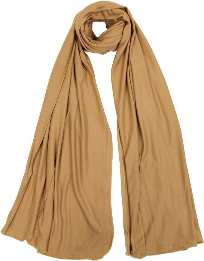 Classy Solid Color Jersey Hijab Lightweight Soft Muslim Head Scarf Long Scarf.