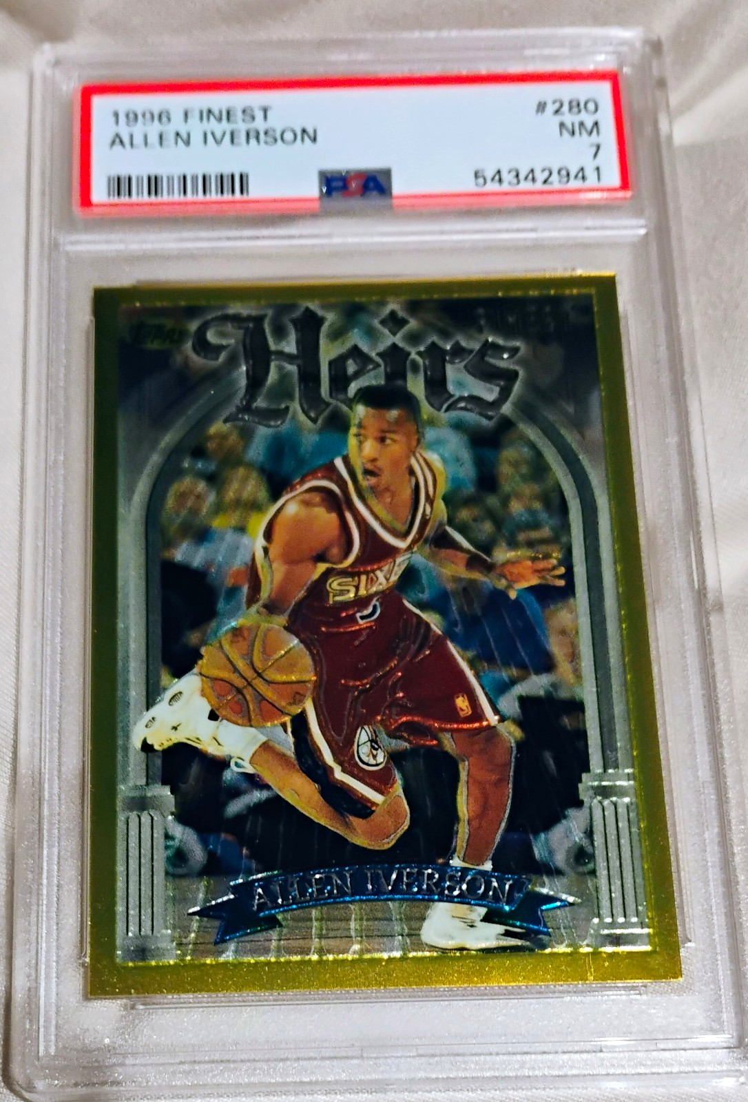 Topps 1996 Finest Allen Iverson Rookie #280 Philadelphia 76ers PSA 7 Topps 1996 Finest Allen Iverson Rookie #280 Philadelphia 76ers PSA 7