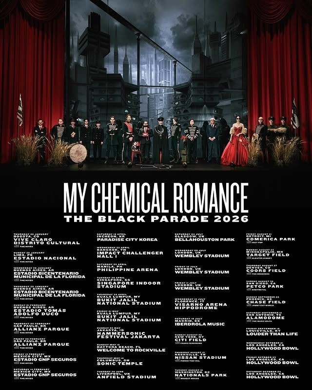 My Chemical Romance The Black Parade 2026 World Tour Poster