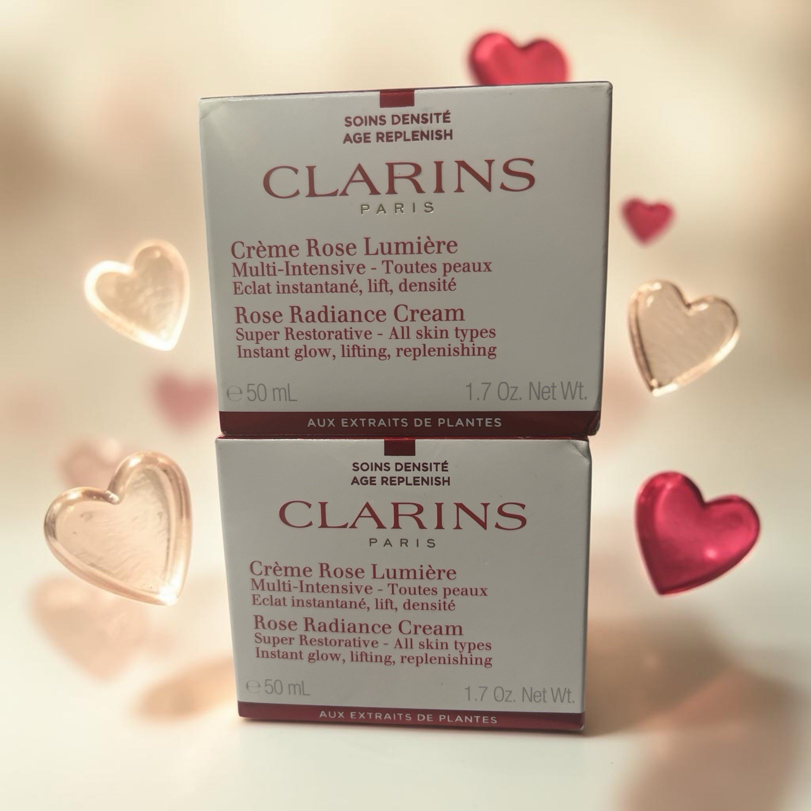 Clarins Paris Age Replenish Rose Radiance Face Day Cream SPF 15 1.7 fl oz