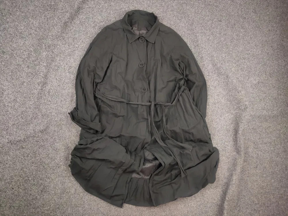 Archival Vintage 80 ~ 90\'s Mugler Style Yohji Gray Oversized Trench Coat jacket 