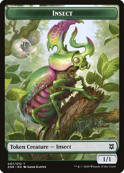 MTG 1/1 GREEN INSECT TOKEN 007 - ZENDIKAR RISING ZNR