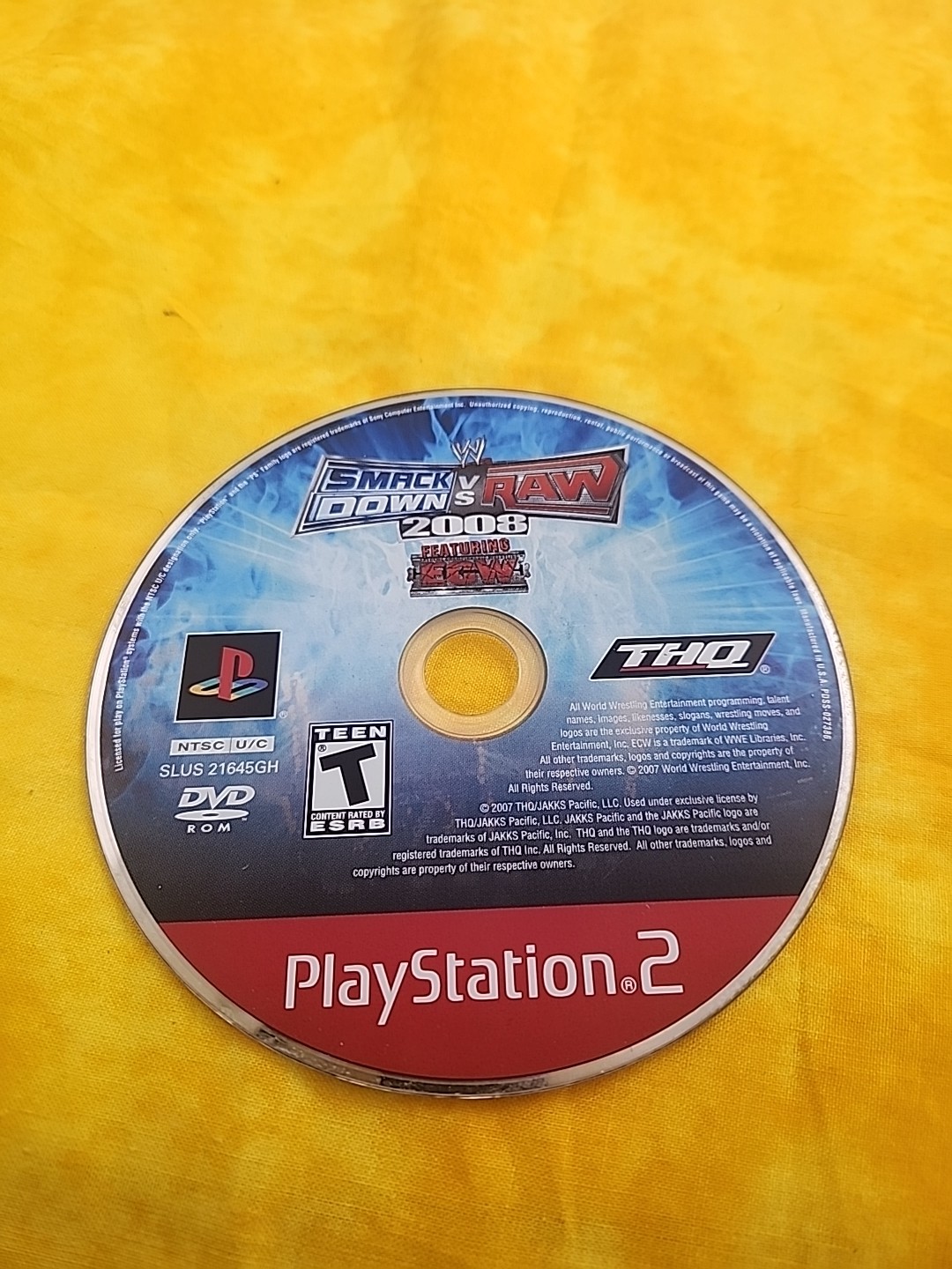 WWE Smackdown VS Raw 2008 (PS2, 2007) Polished Game Disc Only