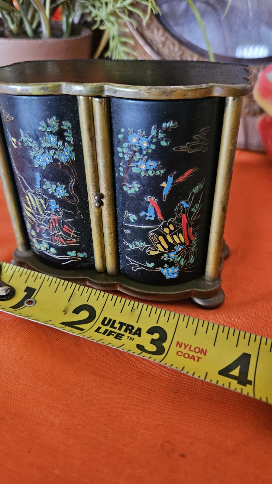 Vintage French Jaz Alarm Clock Enamel Painted Chinosary Working 