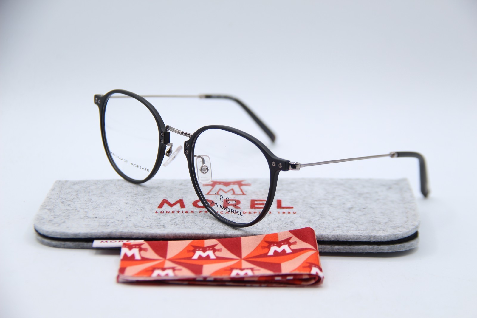 NEW MOREL 1880 60075M NG01 BLACK SILVER AUTHENTIC FRAMES EYEGLASSES 48-21