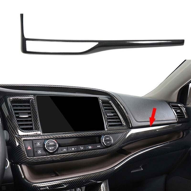 Carbon Fiber Console Lower Dashboard Strip Trim 2014-2019 For Toyota Highlander