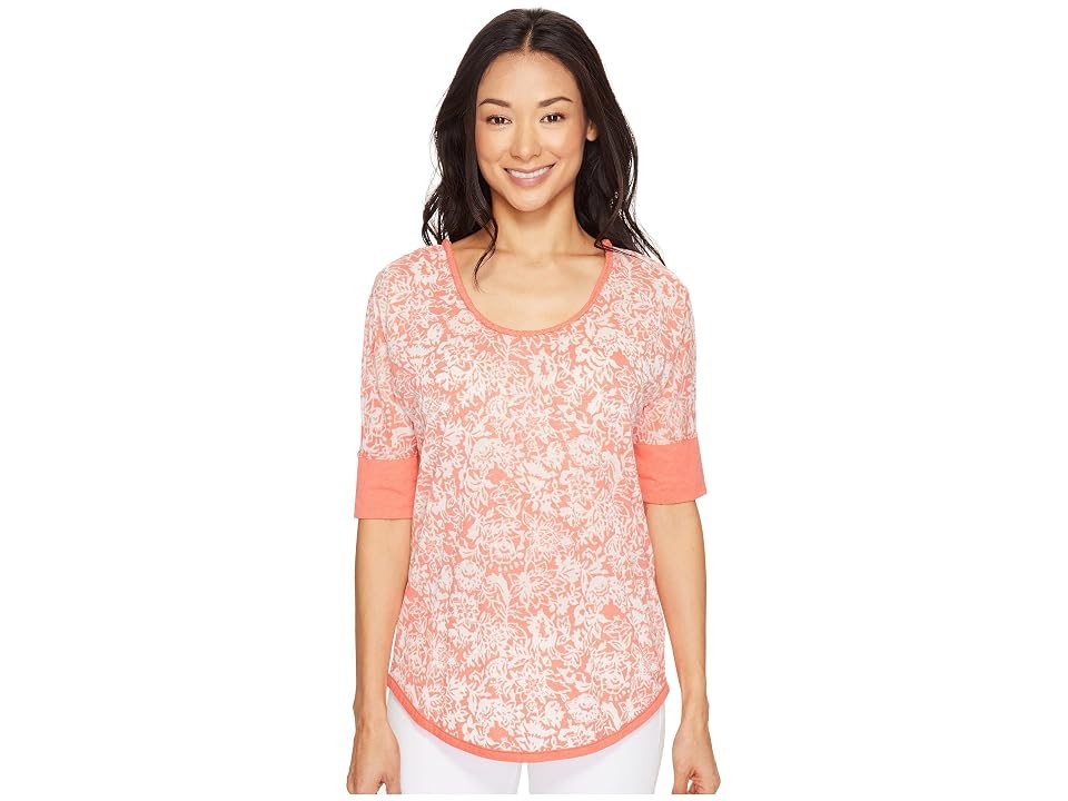 Mod-o-doc Wildflower Burnout Jersey Pullover (Tigerlily) Women\'s T Shirt Size S