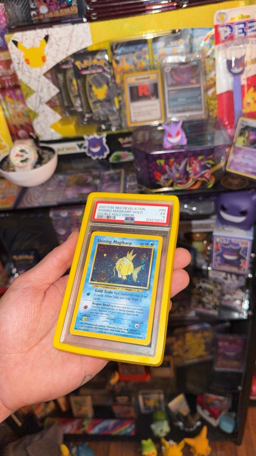 DOUBLE HOLO ERROR / (2) swirls Shining Magikarp 66/64 Neo Revelation Holo