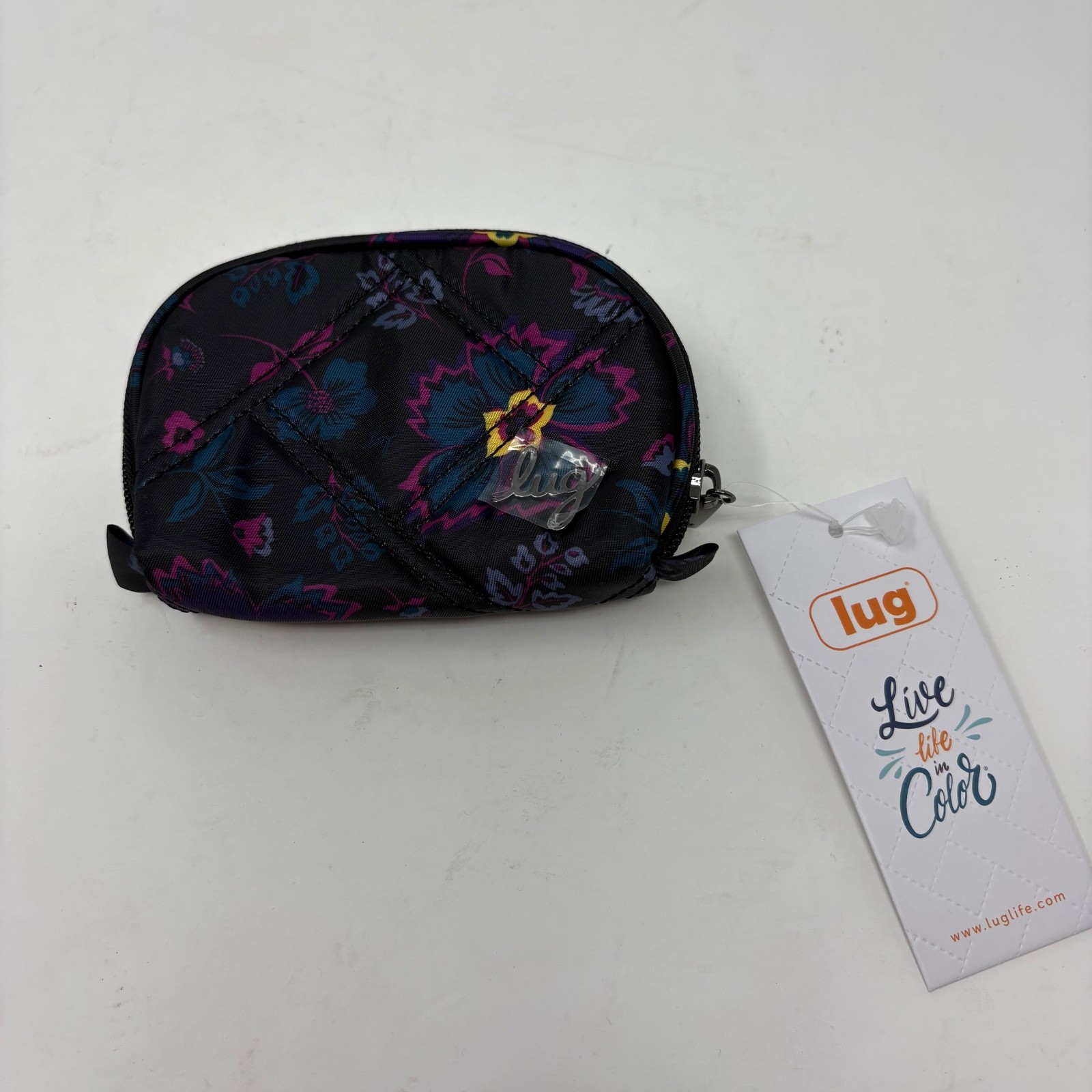 Lug Stash Pouch Bag Wallet Boho Floral Black Quilted New NWT Lug Stash Pouch Bag Wallet Boho Floral Black Quilted New NWT