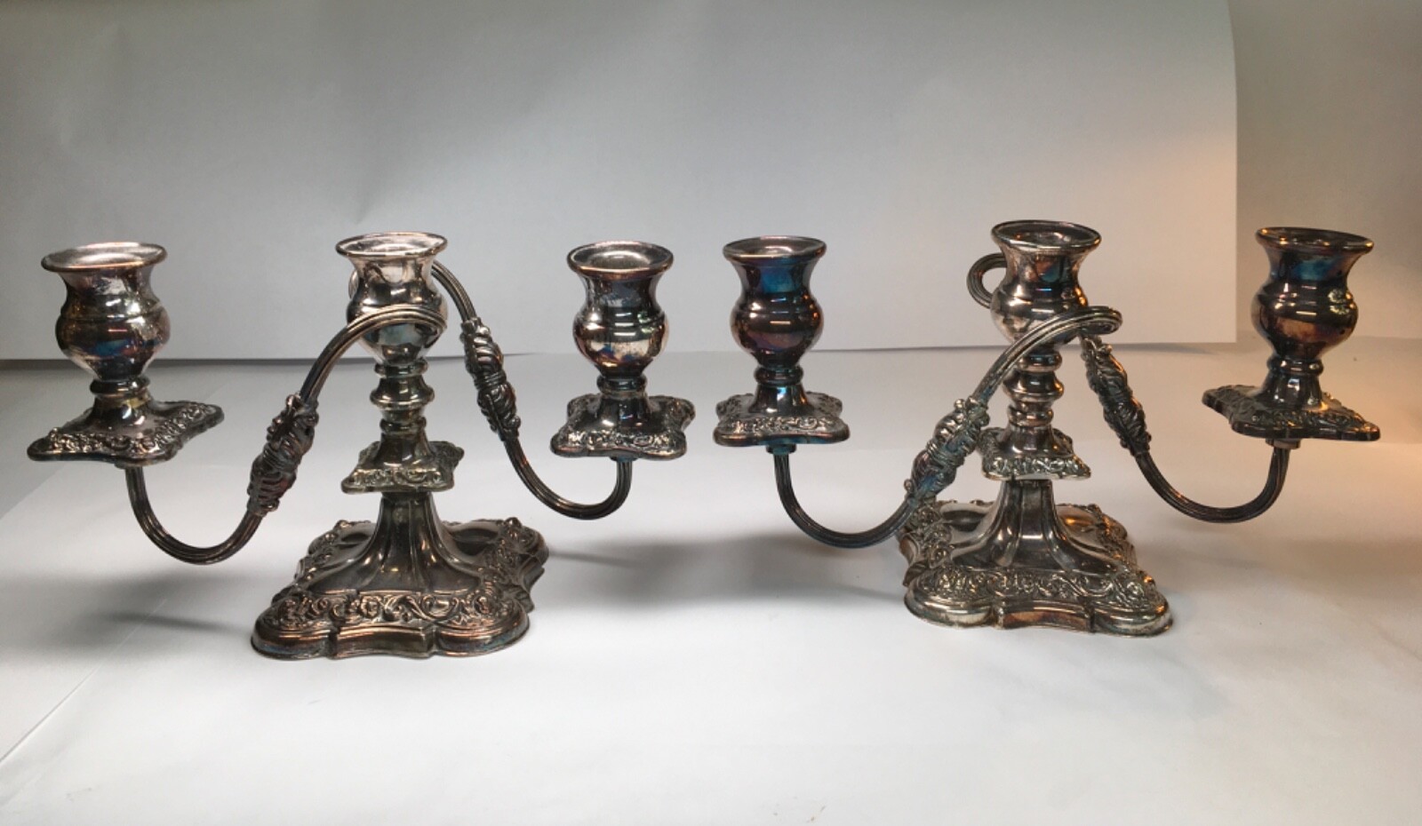 Sheffield Silver Plate On Copper Candelabras VTG - ANTQ Bloody Sheffield England Sheffield Silver Plate On Copper Candelabras VTG - ANTQ Bloody Sheffield England