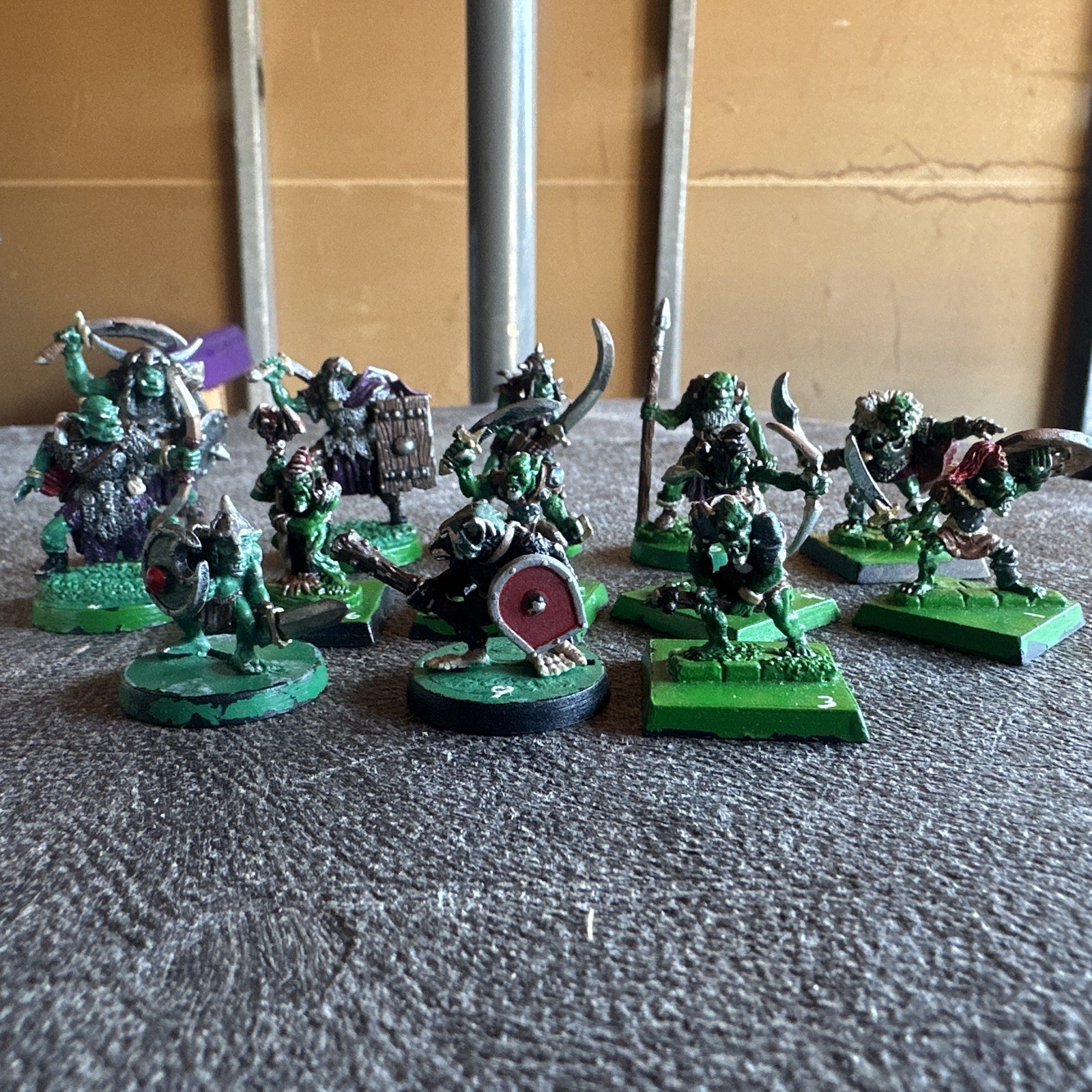 13pc Vintage Metal Fantasy Miniatures Orc Goblin Warriors Painted Lot
