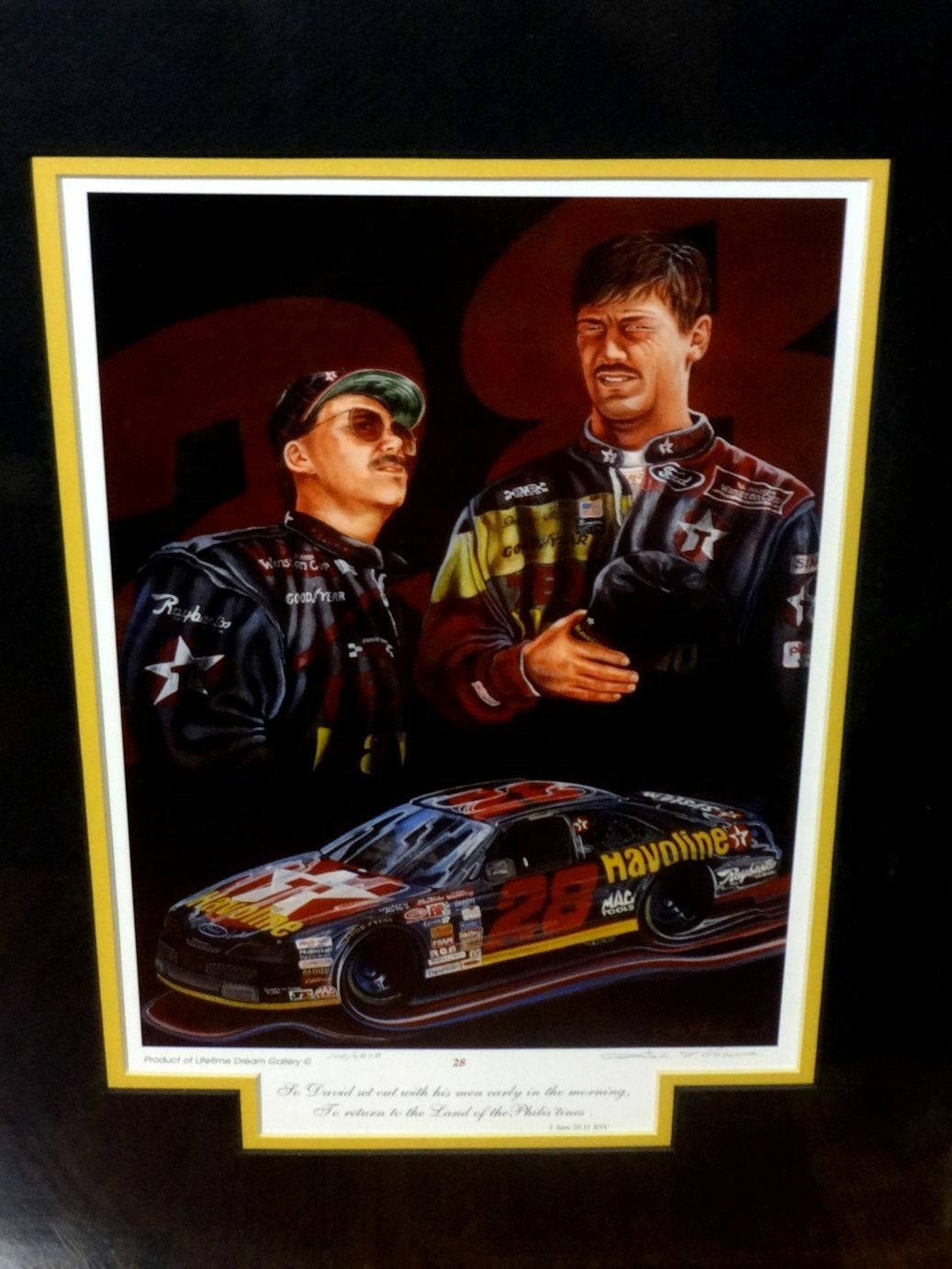 NEW Davey Allison Ernie Irvan #28 NASCAR Gale Osborne Signed Art Print Poster