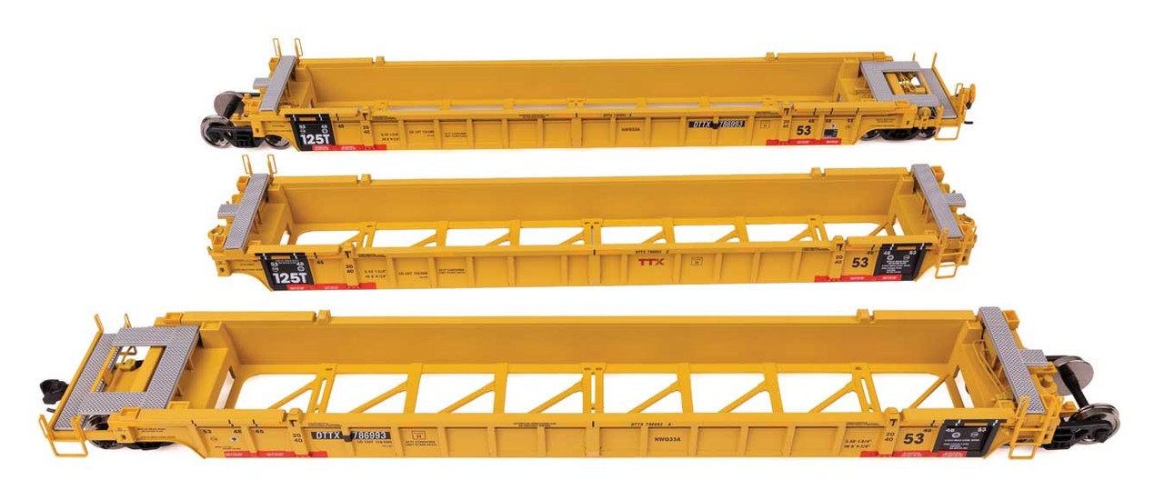 Walthers HO Scale ~ Articulated 3-Unit 53\' Well Car ~ Trailer Train TTX #786993 Walthers HO Scale ~ Articulated 3-Unit 53\' Well Car ~ Trailer Train TTX #786993