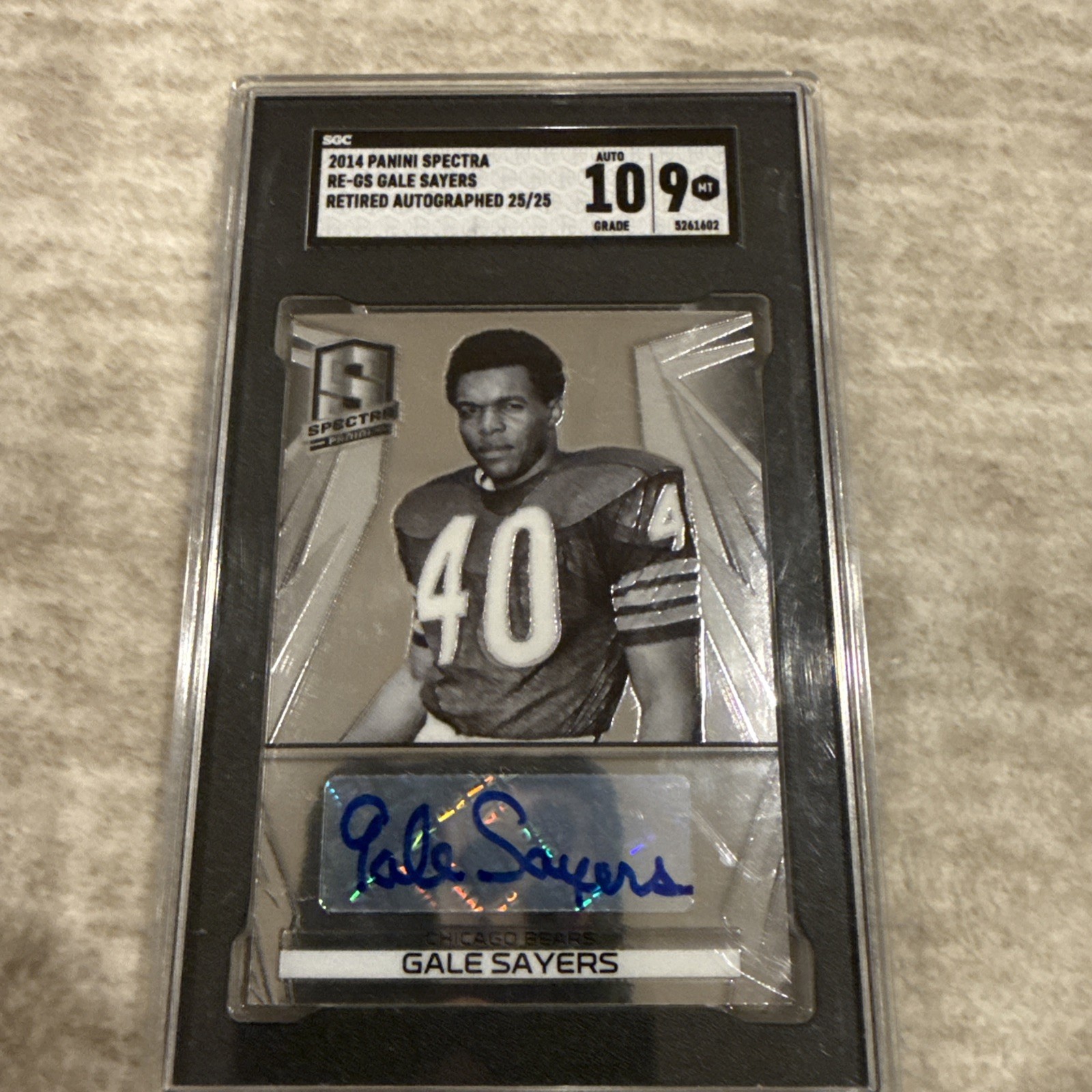 Gale Sayers 2014 Panini Spectra Retired chrome Auto Autograph 25/25 BOOKEND Gale Sayers 2014 Panini Spectra Retired chrome Auto Autograph 25/25 BOOKEND
