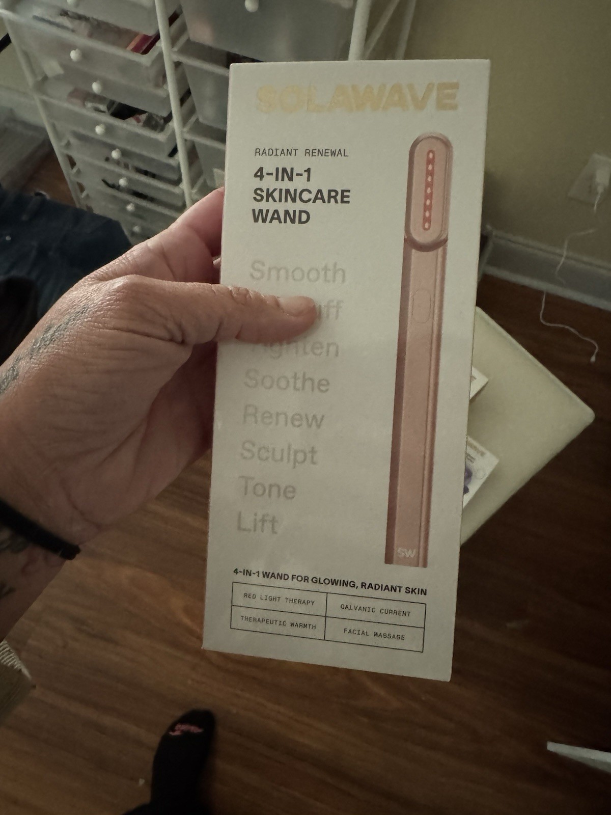 Solawave 4-in-1 Radiant Renewal Skincare Wand Massager (Rose Gold) - New Sealed