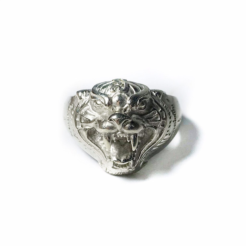 Tiger Ring Talisman LP Pern Wat Bangpra Temple Thai Buddha Amulet size us.10