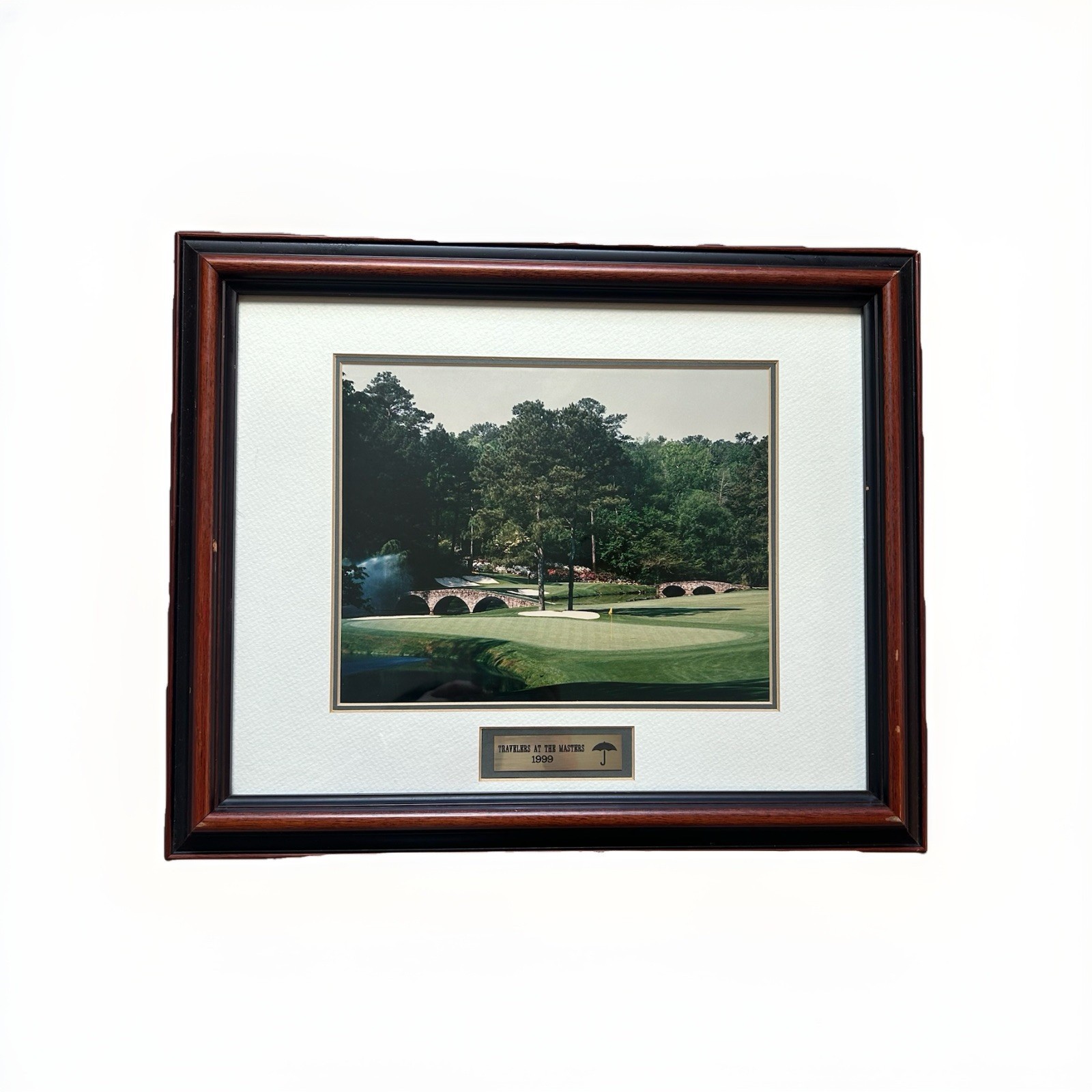 Travelers At The Masters 1999 Hole 12 Augusta Golf Print Framed Ron Watts Vntg
