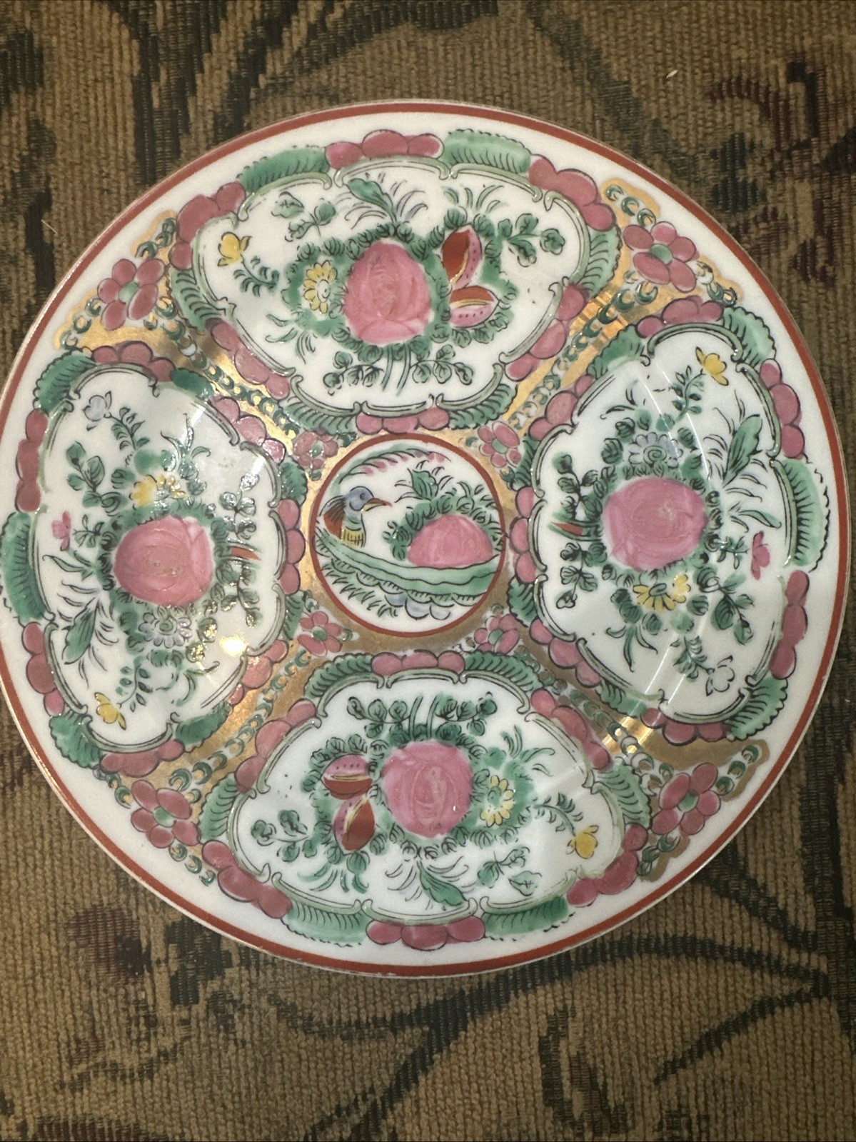 OLD CHINA Antique 19th Chinese Famille Rose Plate Porcelain Hand Painted