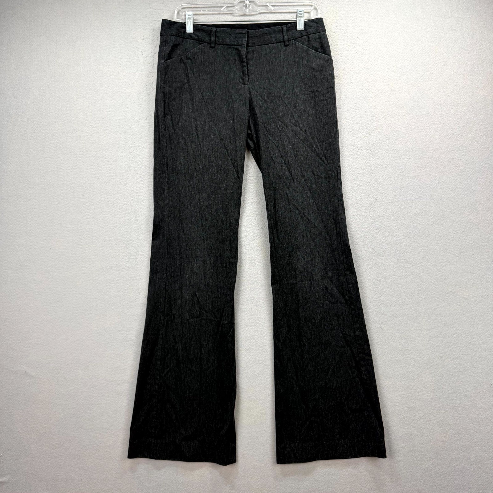 Express Editor Bootcut Pants Women 6L Fits 32x33* Charcoal Black Oxford Low Rise