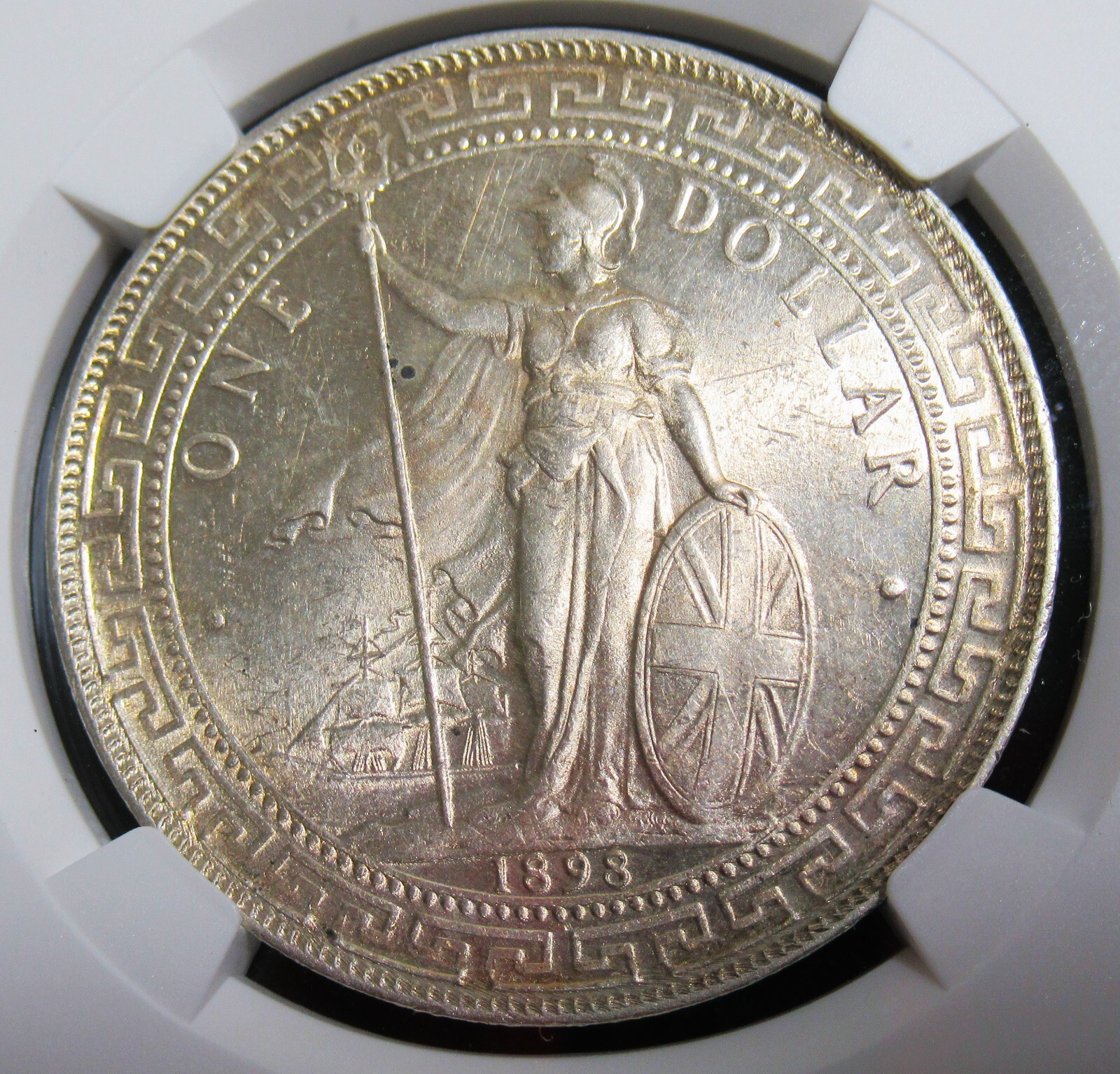 Great Britain: 1898-B Silver Trade Dollar KM-T5 NGC MS-63.