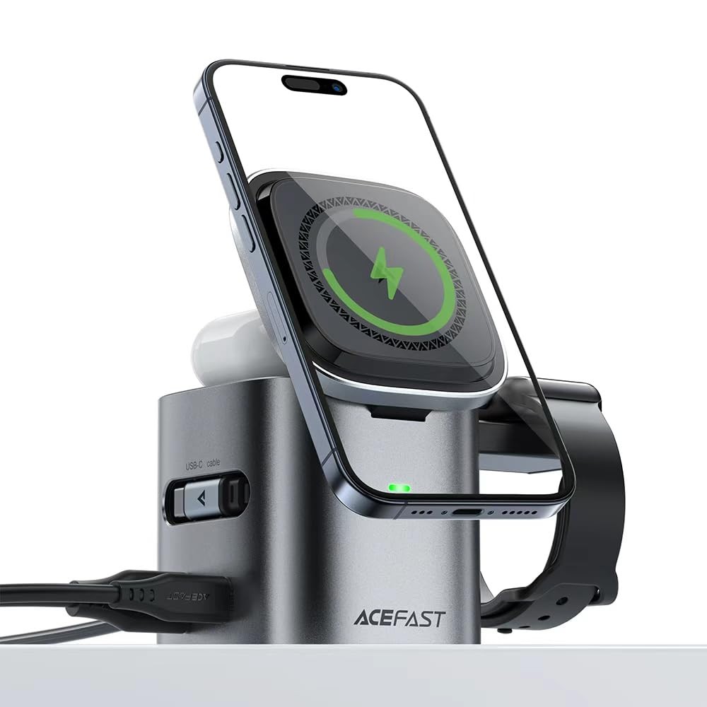 Acefast 6-In-1 100W Gan Charging Station For Iphone 17 16 Serieswith Usb C