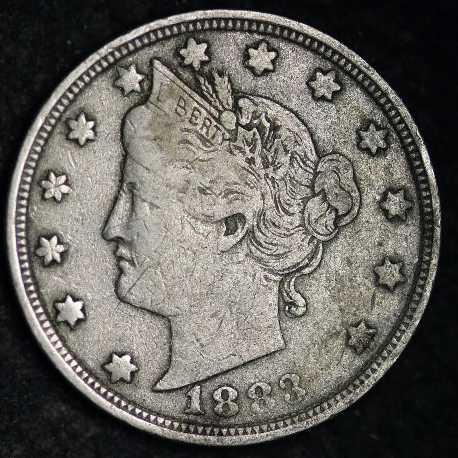 1883 NO CENTS LIBERTY V NICKEL “Best Value On EBay” NICE GRADE 