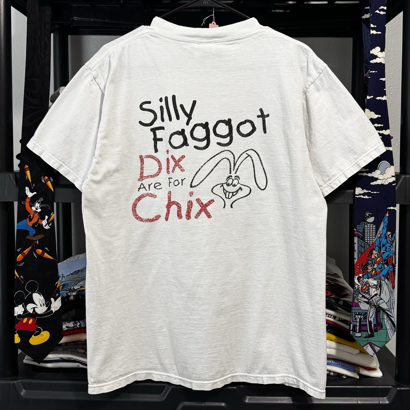 Vintage 90s Offensive Silly Rabbit Trix Parody Dix Are For Chix Men’s T-shirt Vintage 90s Offensive Silly Rabbit Trix Parody Dix Are For Chix Men’s T-shirt