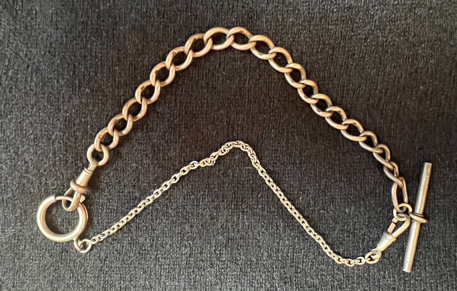 Antique English Albert Watch Chain Sterling Silver 7.5 Inch 23.58 Gram Hallmarks