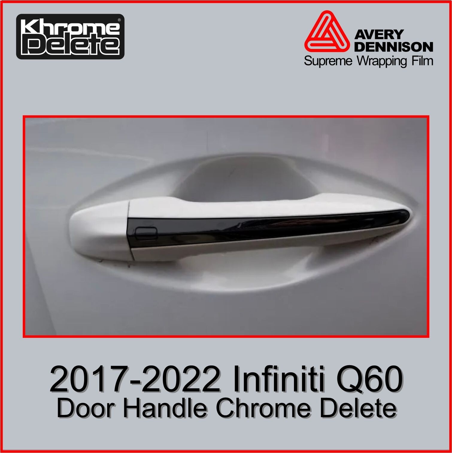 Chrome Delete fitting Infiniti Q60 Sedan Door Handles (3 pcs) Glossy Black Chrome Delete fitting Infiniti Q60 Sedan Door Handles (3 pcs) Glossy Black
