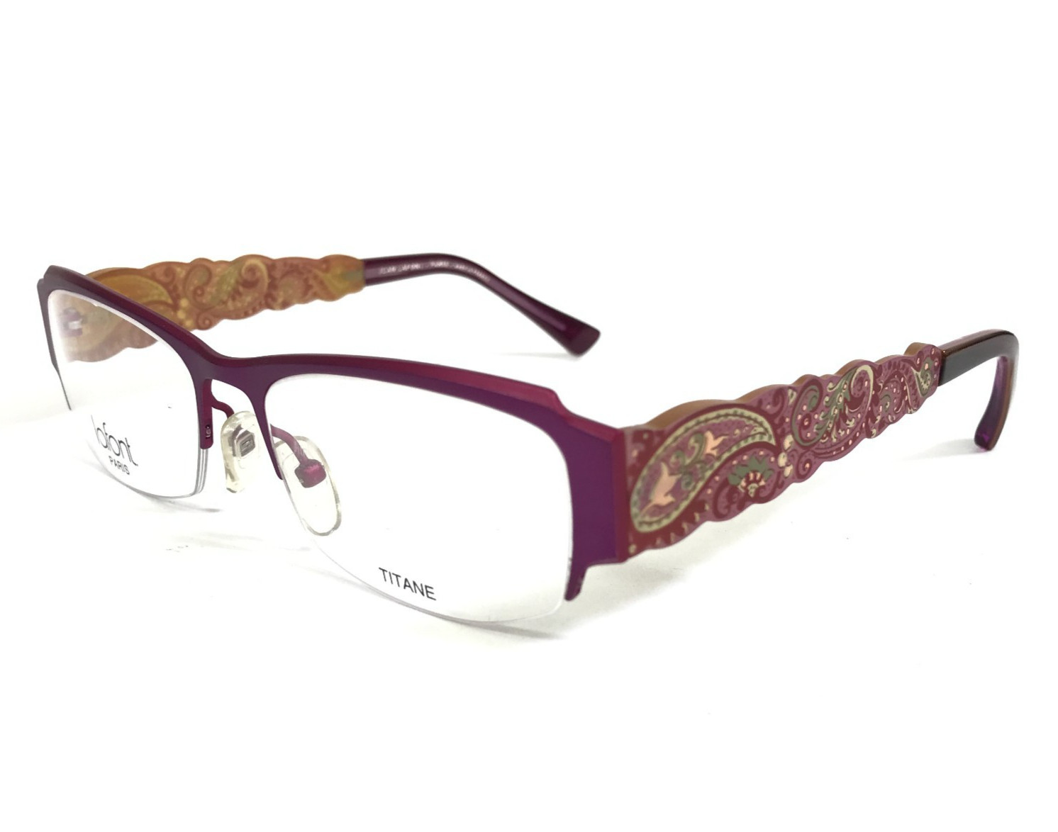 Jean Lafont Eyeglasses Frames CACHEMIRE 782 Purple Rectangle Half Rim 53-17-145