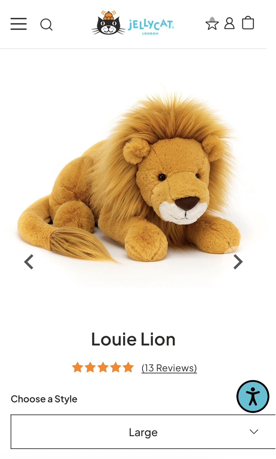 Jellycat Louie Lion Large 24-36 in Yellow Plush Stuffed Animal 2017 LOU1L
