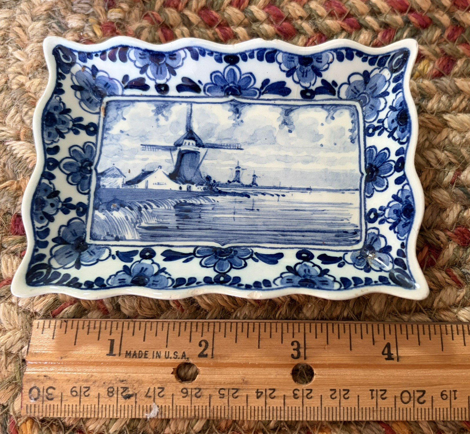 Vintage Delfts 754 Blue Hand Painted Trinket Dish Approx 3” by 4”Made In Holland Vintage Delfts 754 Blue Hand Painted Trinket Dish Approx 3” by 4”Made In Holland