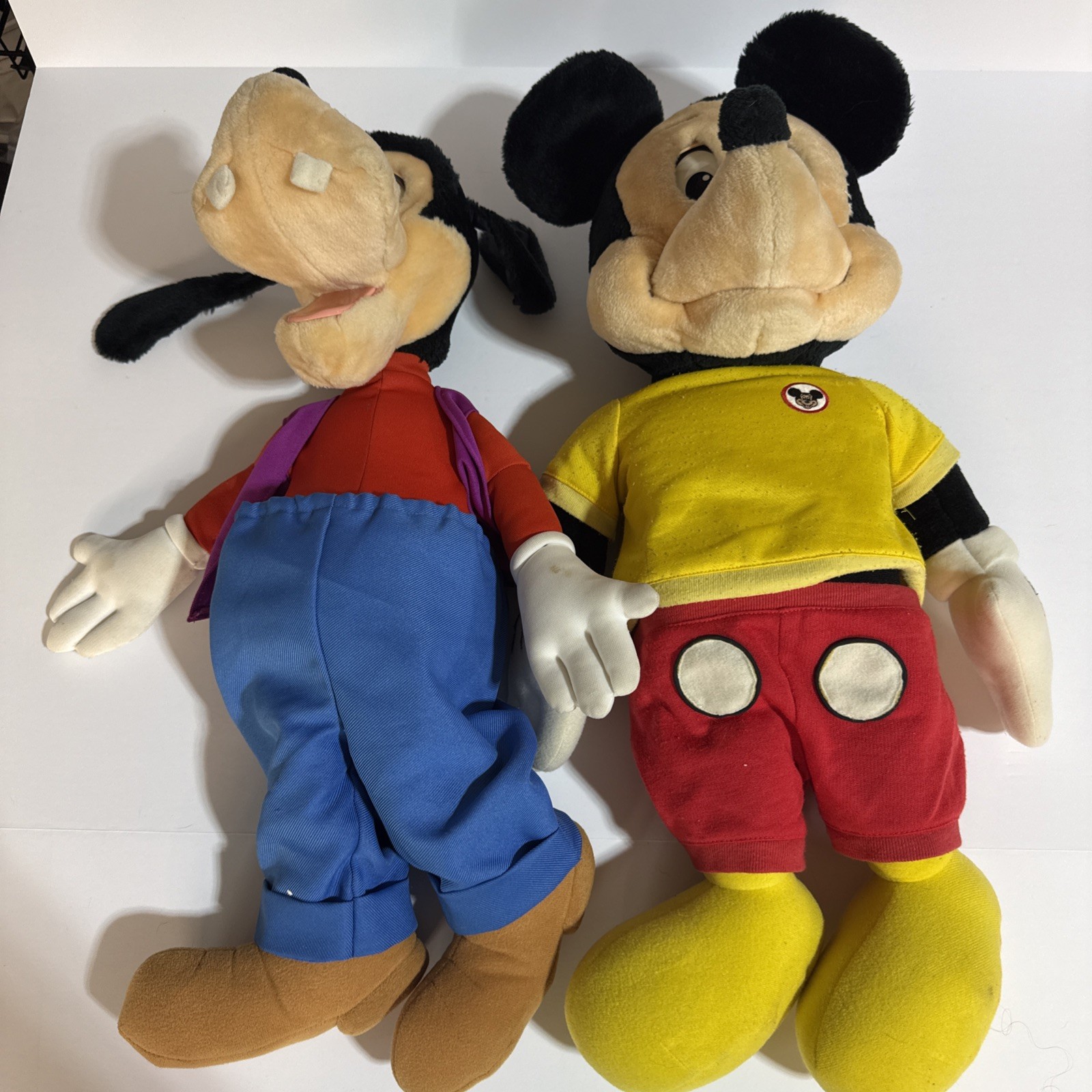 Vintage Disney Worlds Of Wonder Talking Mickey Mouse And Goofy 24” AS IS