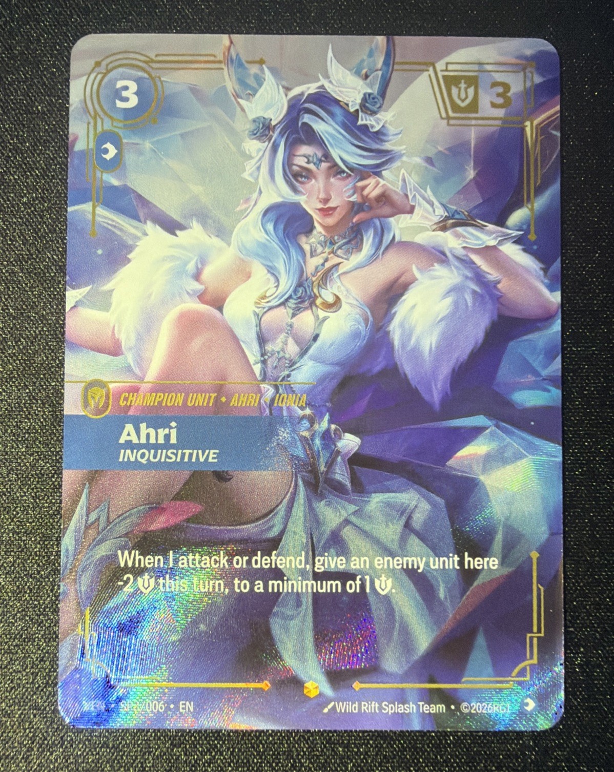 League of Legends Riftbound Ahri Inquisitive Champion SP3/006 VEN EN
