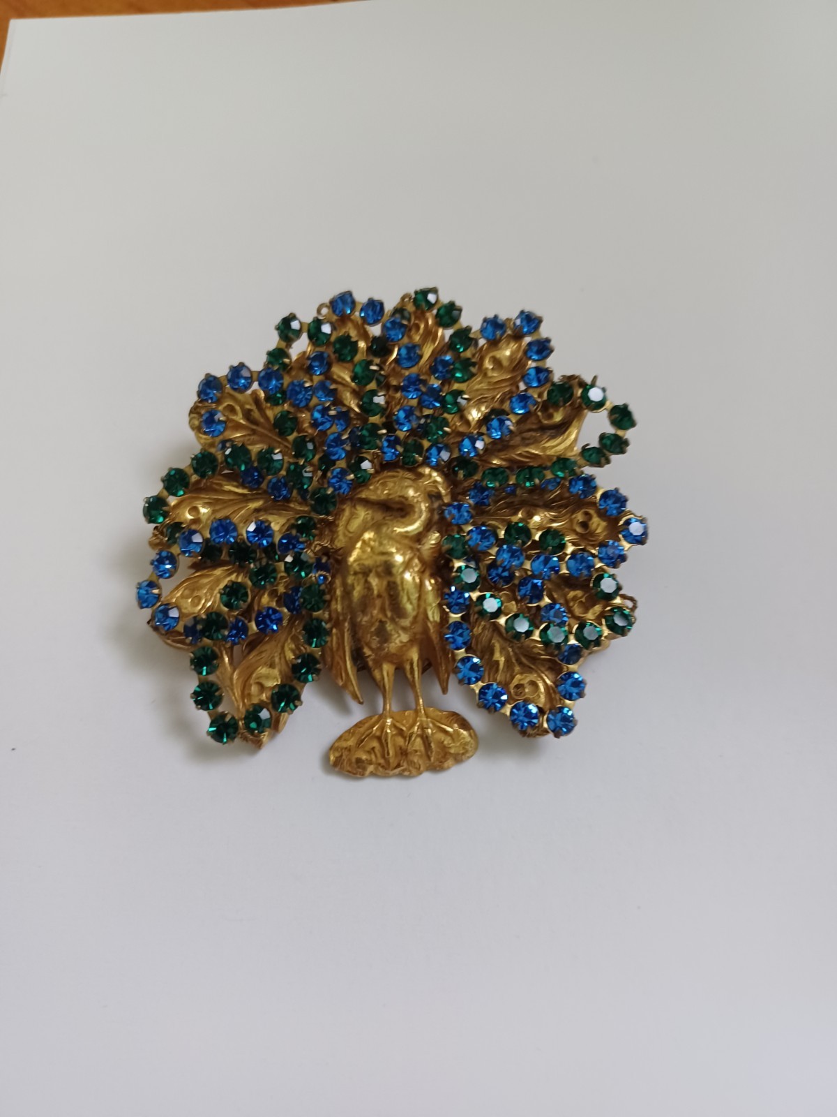 vintage Gold-tone peacock broach by Miriam Haskell