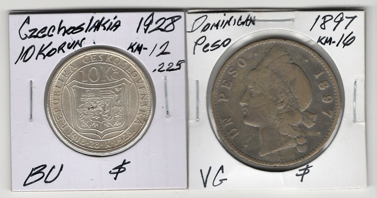 DOMINICAN REPUBLIC Peso 1897-A in VG condition, This is For the Right Coin Only