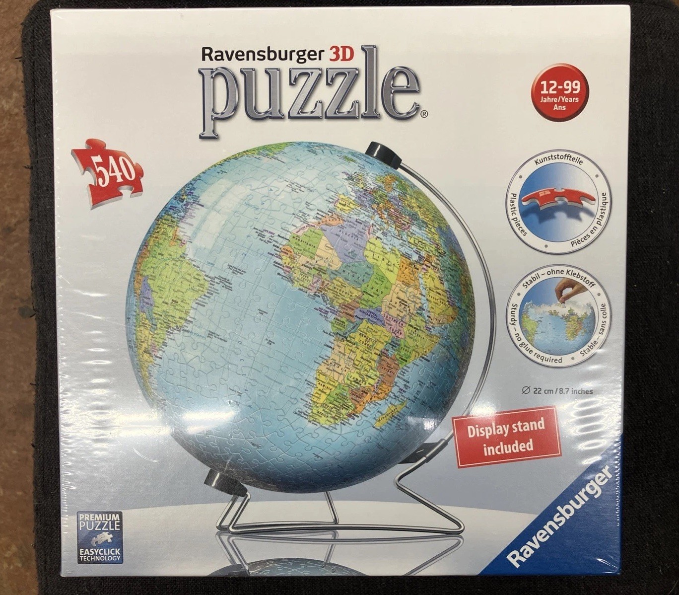 NIB Ravensburger 3D Jigsaw Puzzle; World Globe with display stand; 540 pieces NIB Ravensburger 3D Jigsaw Puzzle; World Globe with display stand; 540 pieces