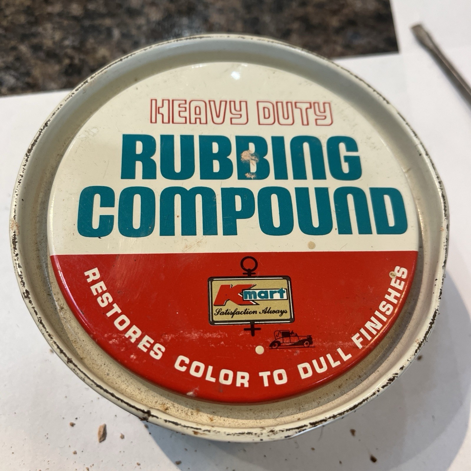 Vintage Kmart, Heavy Duty, Rubbing Compound Container