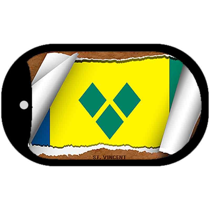 St. Vincent Flag Scroll Metal Novelty Dog Tag Necklace 2\ St. Vincent Flag Scroll Metal Novelty Dog Tag Necklace 2\