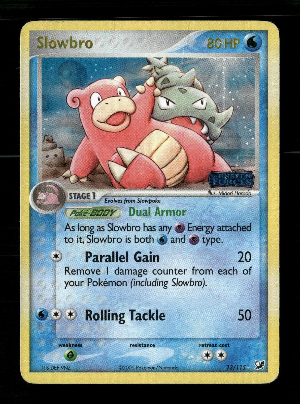 Slowbro 13/115 Rare Unseen Forces Pokemon Reverse Holo HP