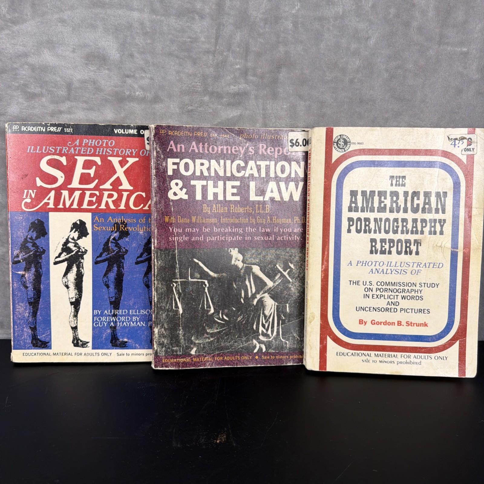 Academy Press Illustrated Vintage Paperback Book Lot Adult Education Fornication