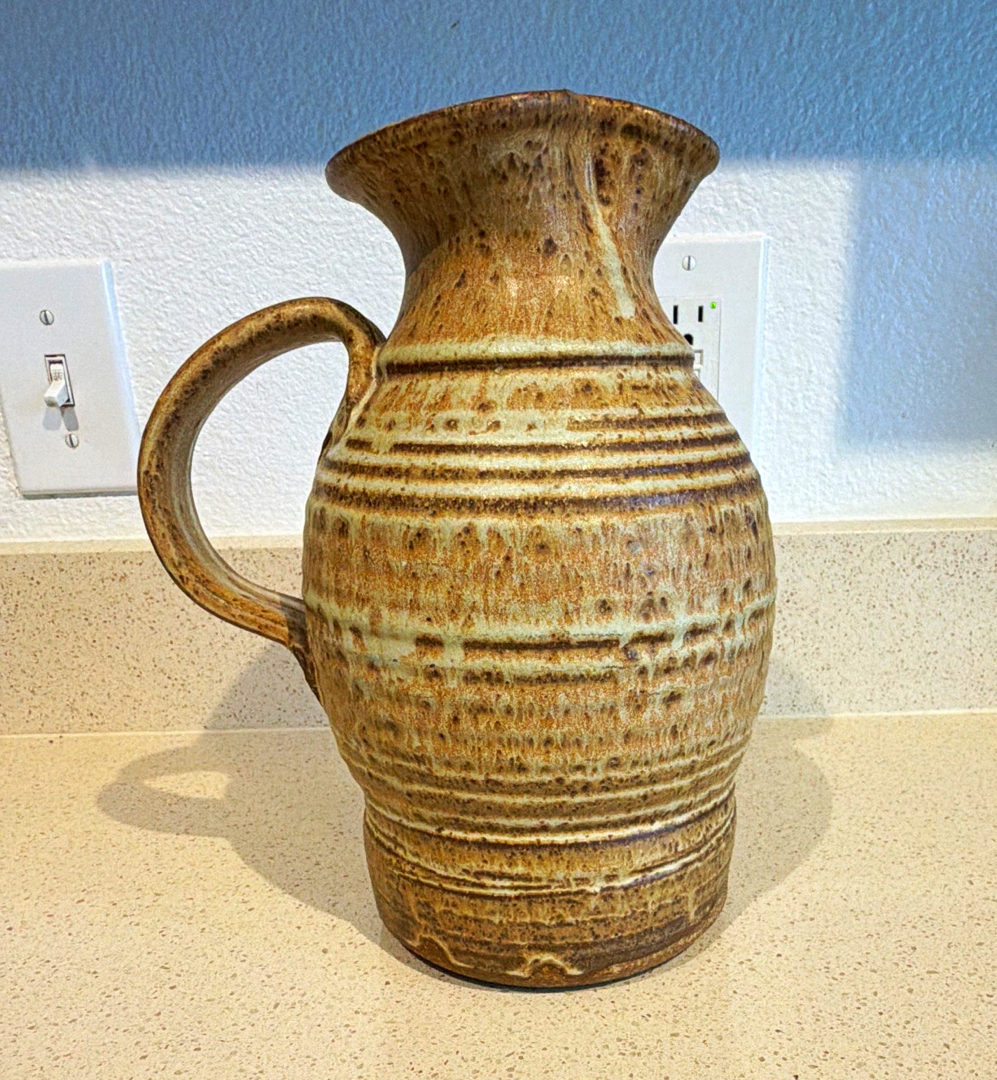 Vintage Tim Mather Studio Pottery Stoneware Pitcher Signed Mid Century Modern Vintage Tim Mather Studio Pottery Stoneware Pitcher Signed Mid Century Modern
