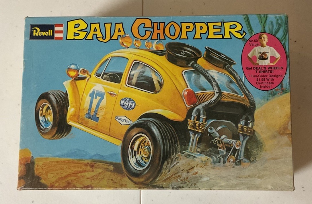 1971 issue Vintage Revell Baja Chopper 1:25 VW Baja Bug model kit open box