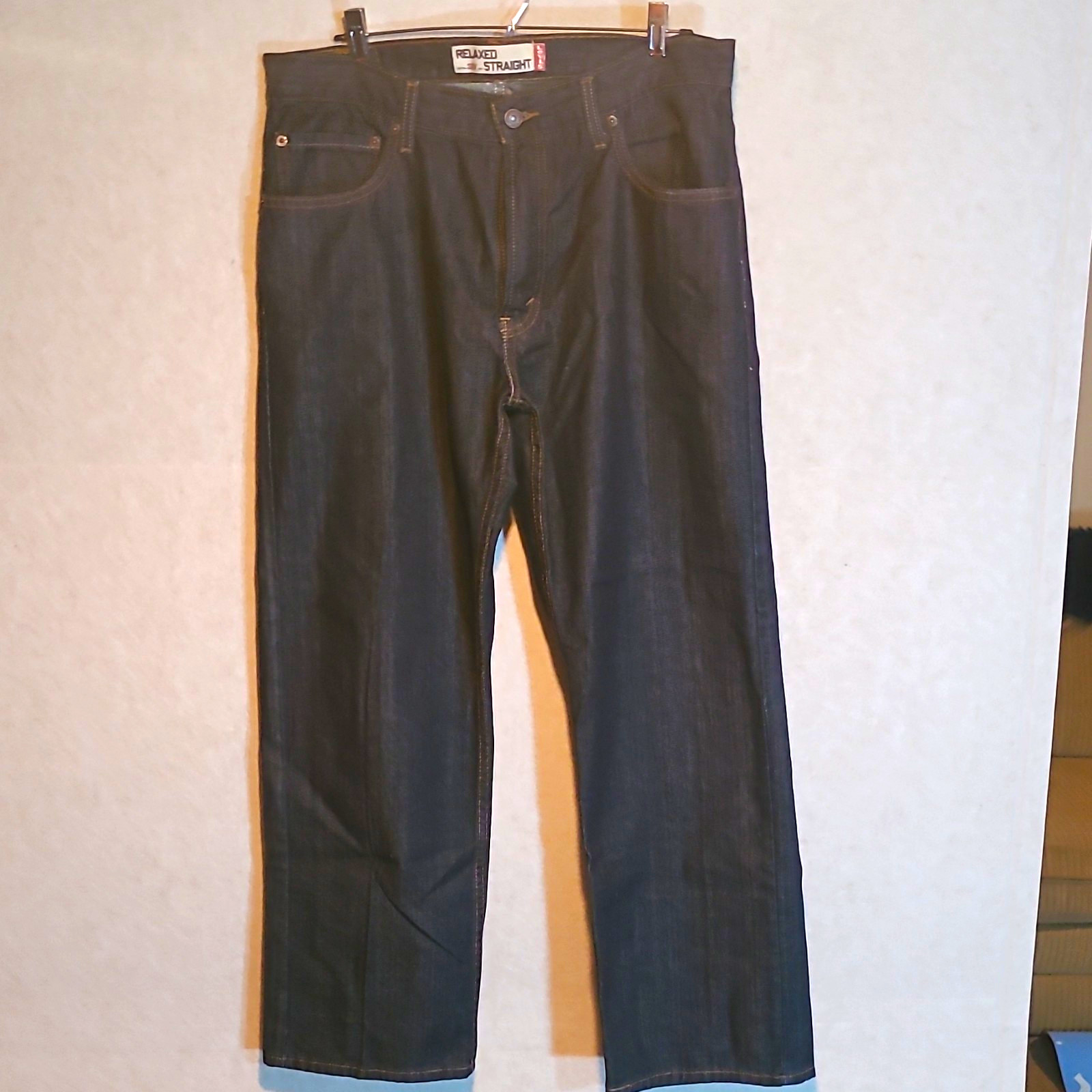 Levi’s Men’s Relaxed Straight Jeans Dark Wash Blue Denim Mid Rise 5-Pocket