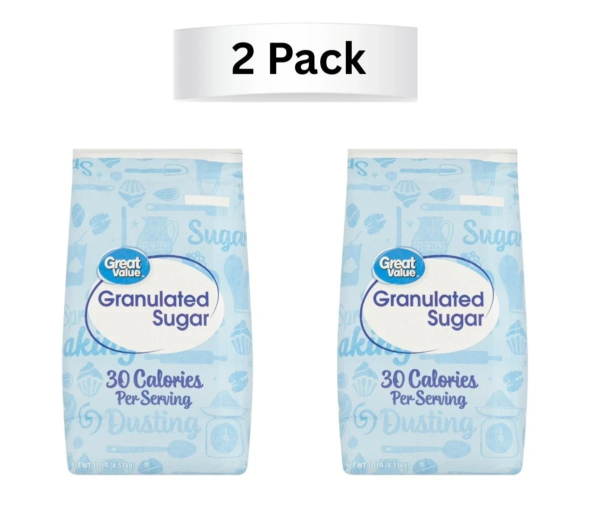 Great Value Pure Granulated Sugar, 10lb,New (2 Pack) Great Value Pure Granulated Sugar, 10lb,New (2 Pack)