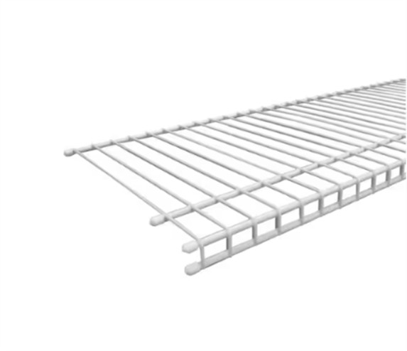White Ventilated Wire Closet Shelf Wall Mount Shelving Rod Ready Steel Storage