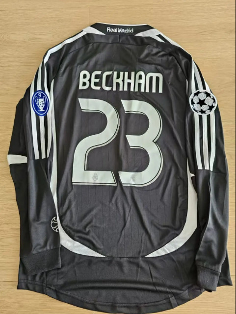 David Beckham #23 Real Madrid jersey 2006/2007 Long Sleeve Black Retro David Beckham #23 Real Madrid jersey 2006/2007 Long Sleeve Black Retro