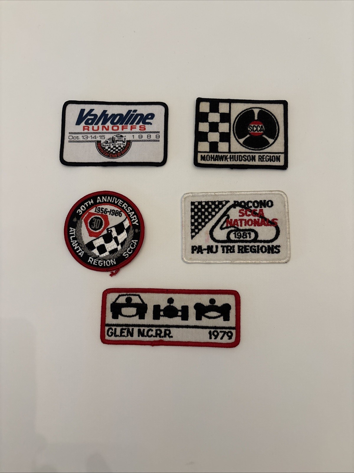 5 Vintage Automotive Racing Patches SCCA - Pocono, Mohawk-Hudson, Atlanta 5 Vintage Automotive Racing Patches SCCA - Pocono, Mohawk-Hudson, Atlanta