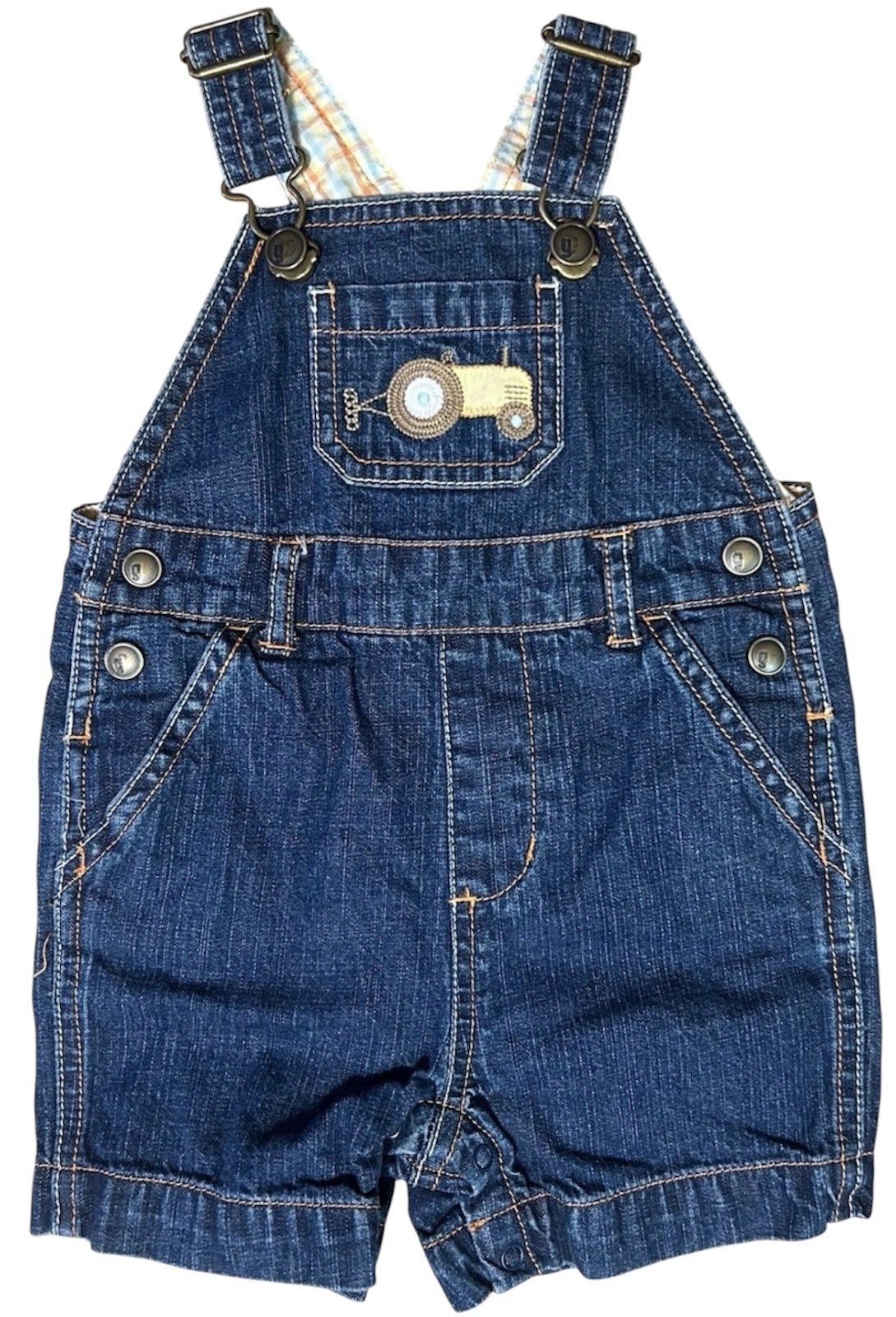 Kid’s Gymboree Sz 3-6 Months Tractor Themed Prairie Ranch Overalls Snaps On Legs Kid’s Gymboree Sz 3-6 Months Tractor Themed Prairie Ranch Overalls Snaps On Legs